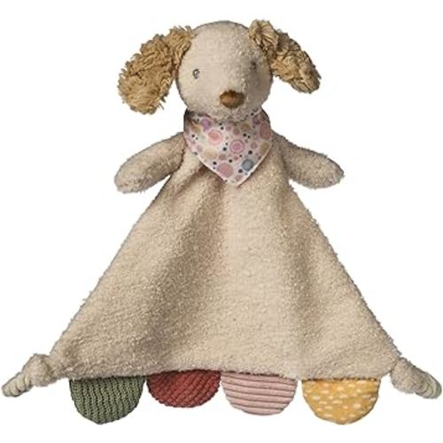 Mary Meyer Lovey Baby & Toddler Stuffed Animal Activity Blanket Plush Soft Snuggle Toy, 12-Inches, Tan Dancing Dachshund