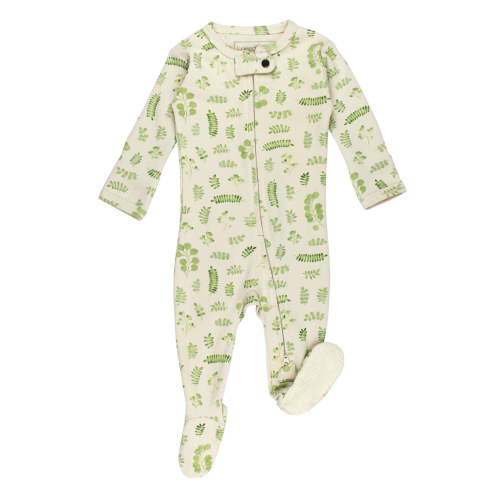 Organic 2-Way Zipper Footie in Stone Botanica – L'ovedbaby