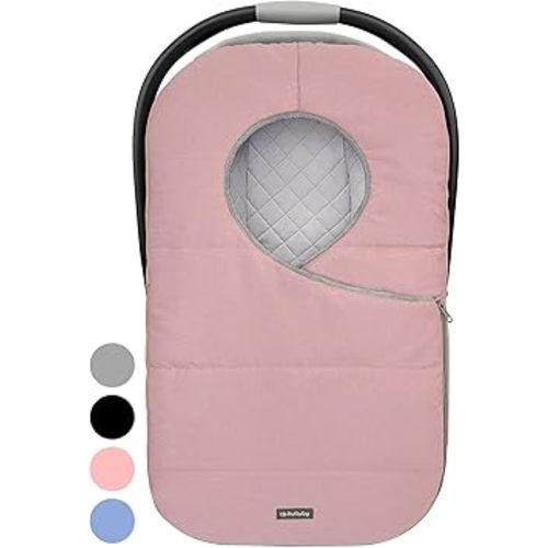 liuliuby Winter Carseat Covers for Baby | Infant Car Seat Cover Baby | Doona Accessories | Warm & Thick Fleece Canopy for Infant & New Born Cold Weather (Black)