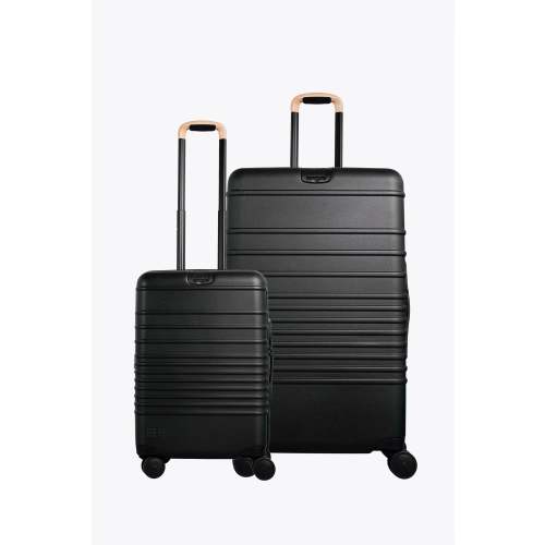 BÉIS 'The Luggage Starter Set' in Black - Carry-On and Check-In Suitcase Bundle, Checked and Overhead Roller Set, Luggage Discount​