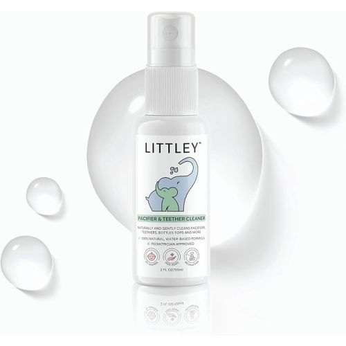 Littley Pacifier & Teether Cleaner | Alcohol‑Free HOCl Spray for Baby Pacifiers, Teethers, Bottles & High‑Touch Toys | Fragrance‑Free | Portable Travel Size | 2 oz
