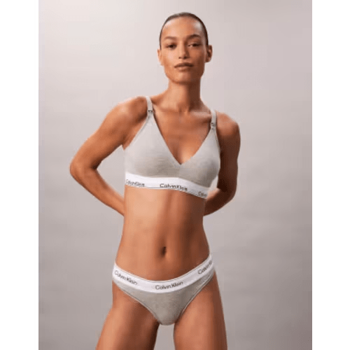 Calvin Klein Maternity lightly lined Icon Cotton Modal triangle bralette in gray