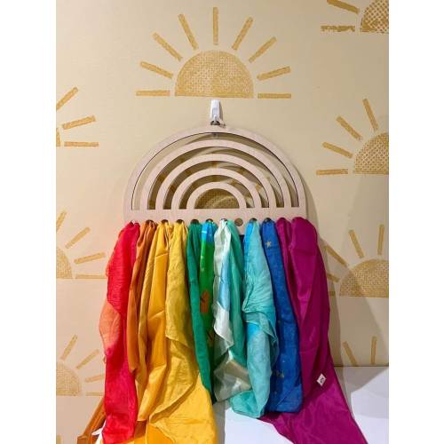 Wooden Rainbow Silk Holder
