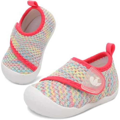 FEETCITY Baby First Walking Shoes Wide Baby Shoes Infant Sneakers Newborn Crib Shoe Barefoot Lightweight Slip On Shoe