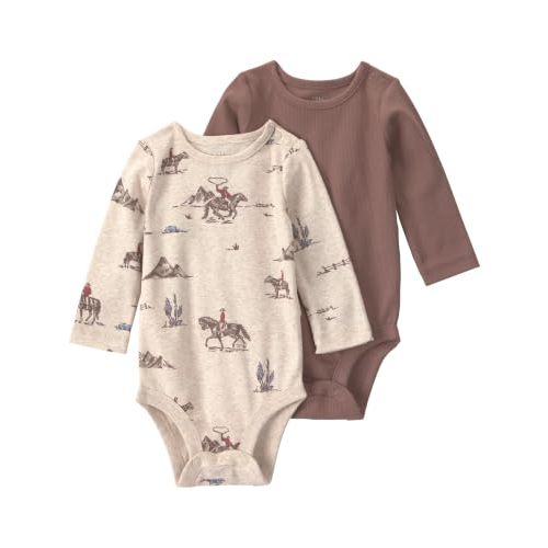 little planet by carter's Baby Boys' 2-pack Long Sleeve Bodysuits Made With Organic Cotton