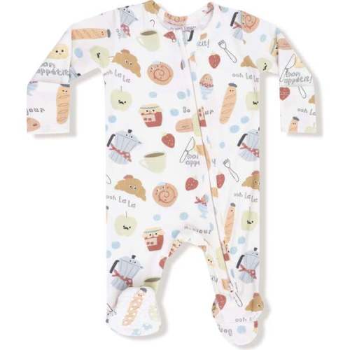 2 Way Zipper Footie Bonjour Breakfast - Angel Dear | Maisonette