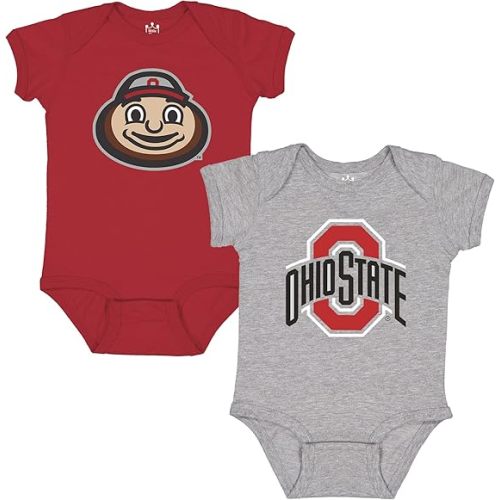 Little King NCAA Bodysuit 2 Pack Short Sleeve-100% Cotton-Infant Sizes 0-3M 6M 12M 18M