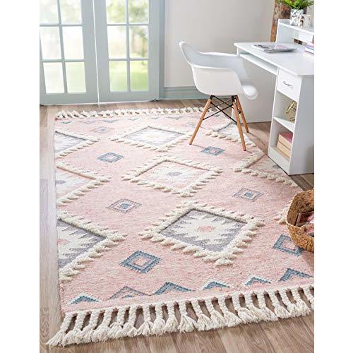 Unique Loom Mesa Collection Area Rug - Papago (3' 3" x 5' 1" Rectangle, Pink/ Cream)