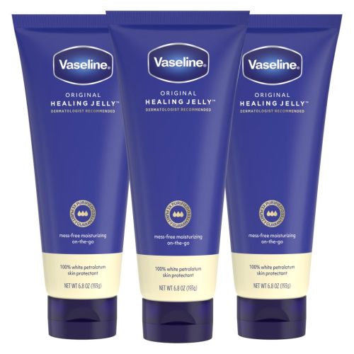 Vaseline Original Healing Jelly 3 Pack White Petrolatum Skin Protectant for Mess-Free Moisturizing On-the-Go, with 3x Purified Purity Guaranteed Formula, 6.8 oz