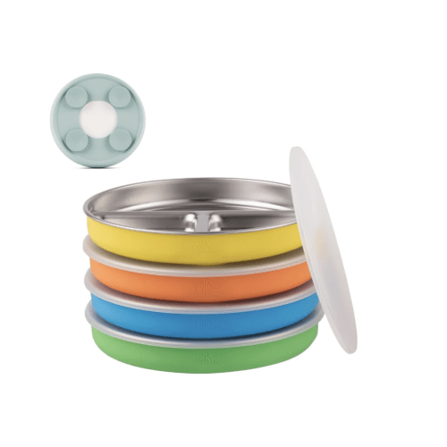 7.8" Stainless Steel Divided Plates with Suction Sleeve