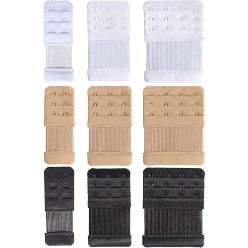SAMGU Women's Bra Extenders 2 Hook / 3 Hook / 4 Hook / 5 Hook / 6 Hook, Soft Stretchy Back Bra Extension Strap