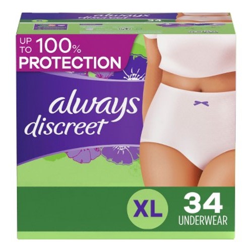 Always Discreet Adult Postpartum Incontinence Underwear for Women - Maximum Protection, Size: XL
