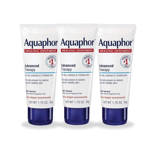 Aquaphor Advanced Therapy Healing Ointment, Hypoallergenic, Fragrance Free Body Moisturizer for Dry Skin and Minor Wound Care, Travel Size Skin Care Set, 1.75 Oz Tube, Pack of 3