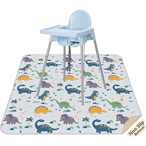 Splat Floor Mat for Under High Chair/Arts/Crafts by CLCROBD, 51" Waterproof Anti-Slip Food Splash Spill Mess Mat, Washable Portable Picnic Mat and Table Cloth