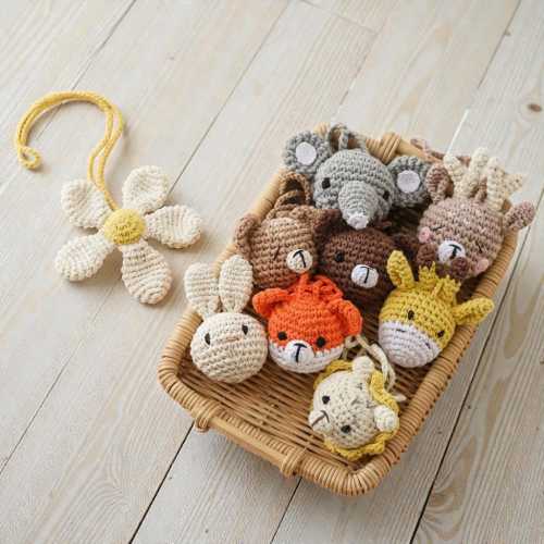 Crochet Animal Hanging Baby Toy | Handmade Stroller & Nursery Soothing Toy
