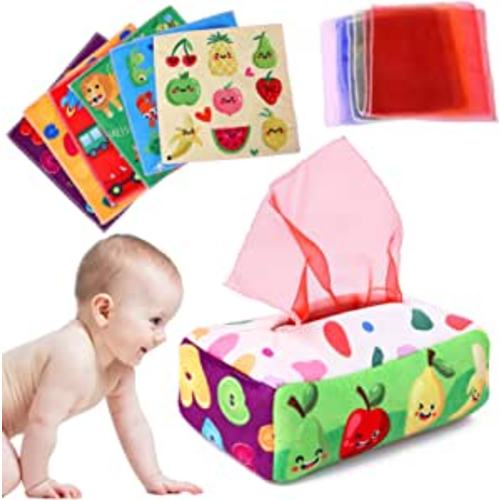 Amazon.com: YOGINGO Baby Toys 6 to 12 Months - Tissue Box Toy Montessori for Babies 6-12 Months, Soft Stuffed High Contrast Crinkle Infant Sensory Toys, Boys&Girls Kids Early Learning Gifts : Toys & Games