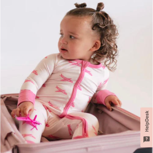 Infant Romper in Pink Planes