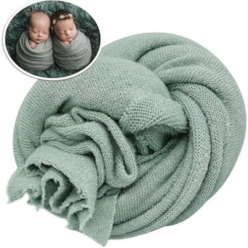 Newborn Posing Wrap Newborn Photography Props Soft Stretch Knit Blanket Handmade Wrap for Baby Boys Girls Photoshoot