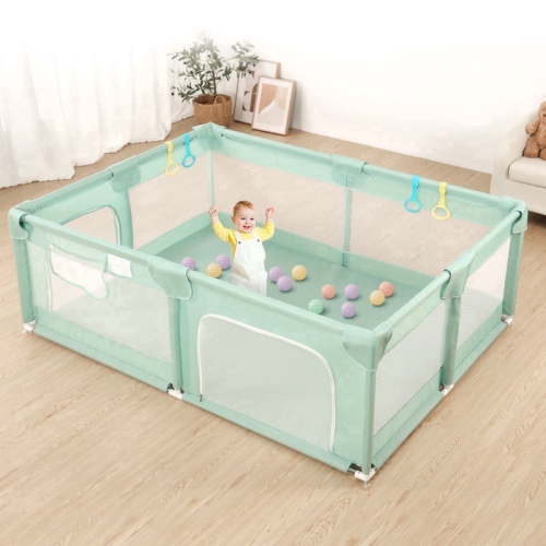 Baby Playpen, Extra Large Baby Playard, Baby Safety Play Yard for Infants Toddlers, Green