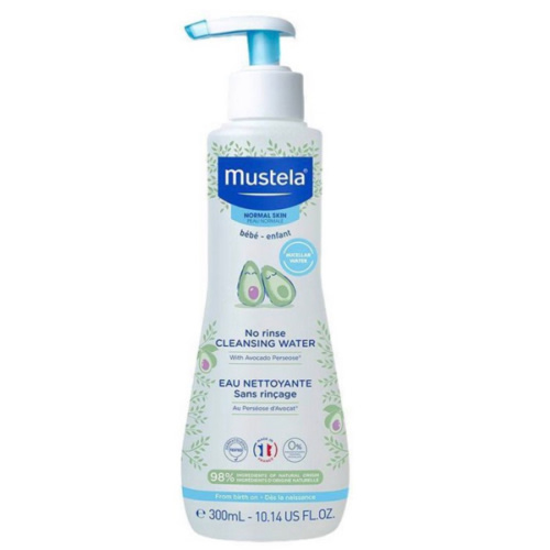 Mustela Baby Cleansing Water - No-Rinse Micellar Water - with Natural Avocado & Aloe Vera - for Baby's Face, Body & Diaper - 1 or 2-Pack - Various Sizes