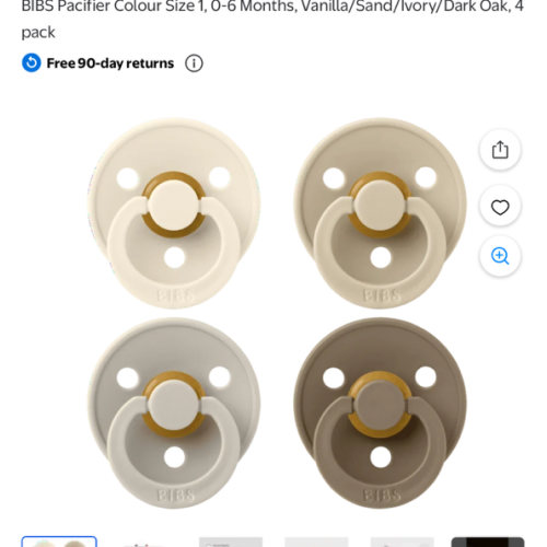 BIBS Pacifier Colour Size 1, 0-6 Months, Vanilla/Sand/Ivory/Dark Oak, 4 pack - Walmart.com