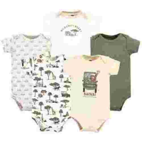 Hudson Baby Cotton Bodysuits, Going On Safari 5-Pack, 3-6 Months