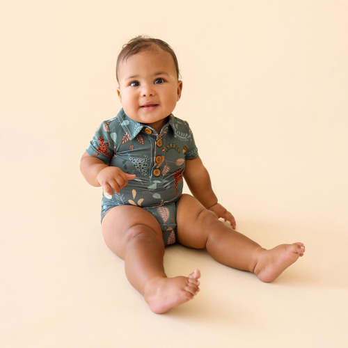 Hawthorne Short Sleeve Collared Henley Bodysuit