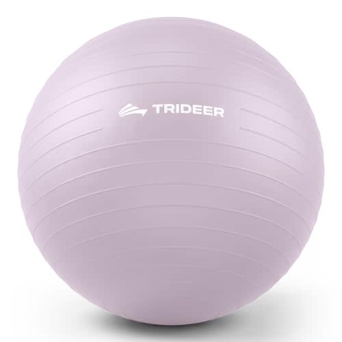 Trideer Yoga Ball for Exercise, Pregnancy, Active Sitting, 55/65/75cm | Non-Slip Durable PVC,Home-Friendly Neutral Colors,Versatile Everyday Use,Balance, Core & Flexibility Training