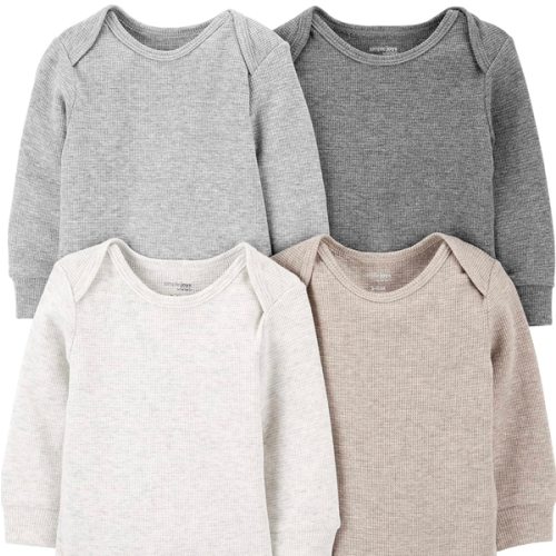 Simple Joys by Carter's Baby 4-pack Soft Thermal Long Sleeve Bodysuits