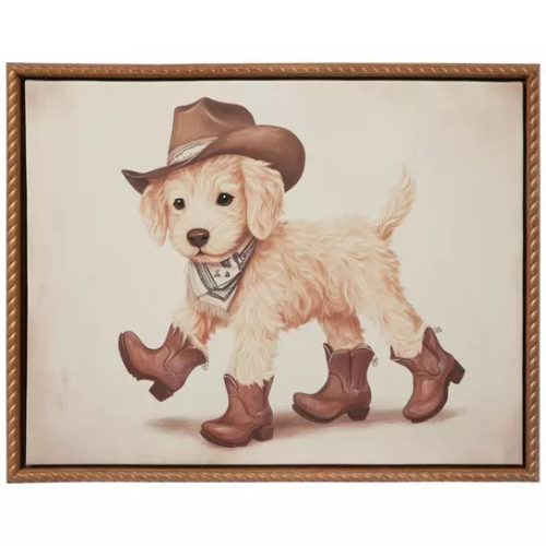 Cowboy Puppy Canvas Wall Decor