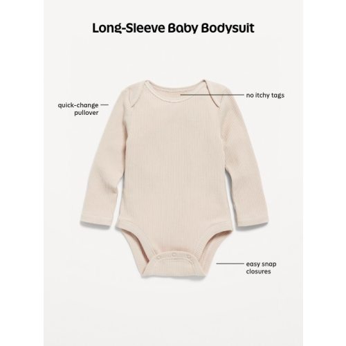 Long-Sleeve Ribbed Henley Bodysuit for Baby