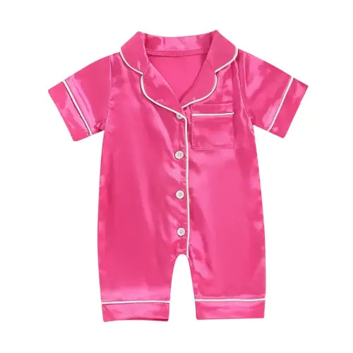 REDWOON Infant Baby Girl Boy Silk Jumpsuit Pajamas Short Sleeve - TikTok Shop