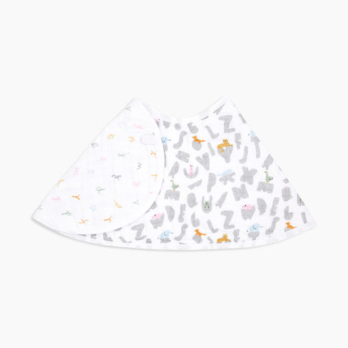Aden + Anais Essentials Cotton Muslin Burpy Bib - Alphabet Animals