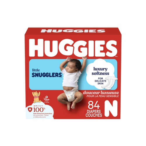 HUGGIES Newborn Diapers - HUGGIES Little Snugglers Disposable Baby Diapers, 84ct, Giga Pack