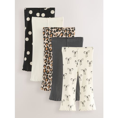 Animal Print Flared Leggings 5 Pack (3mths-7yrs)