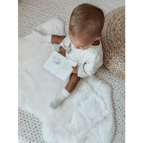 Sheepskin Rug for Babies, 100% Natural, Shorn Lambskin Wool, 2 x 3 Feet, Ivory