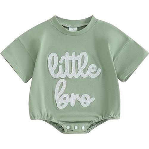 Twopumpkin Baby and Toddler Girl Boy Big Sister Little Sister Brother Matching Outfits Romper/T Shirt Shorts Summer Clothes