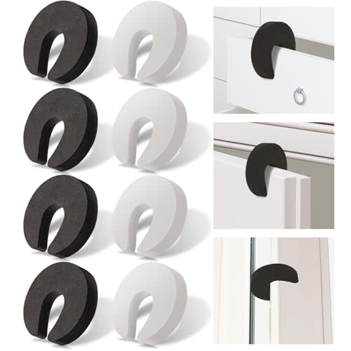 8 Pcs Multifunctional Door Slam Stopper and Door Pinch Guard, Stylish Finger Pinch Guard, Foam Door Stopper Prevent Finger Injuries, Slamming Doors, Keep Children Pets from Being Locked