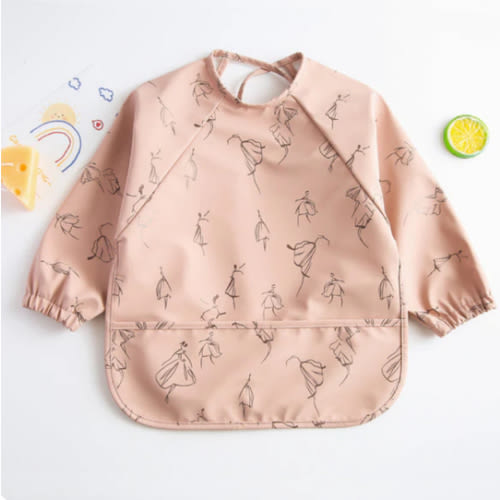 Long Sleeved Waterproof & Washable Baby Bibs For Feeding, Painting, Art & Crafts