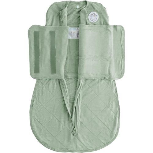 Dreamland Baby Viscose Swaddle Blanket (0-6 Months). 1.0 TOG Ultra Soft Swaddle Blanket w/Built in Band. 97% Viscose, 3% Spandex (Sage). Mom-Owned US Business, Premium Materials