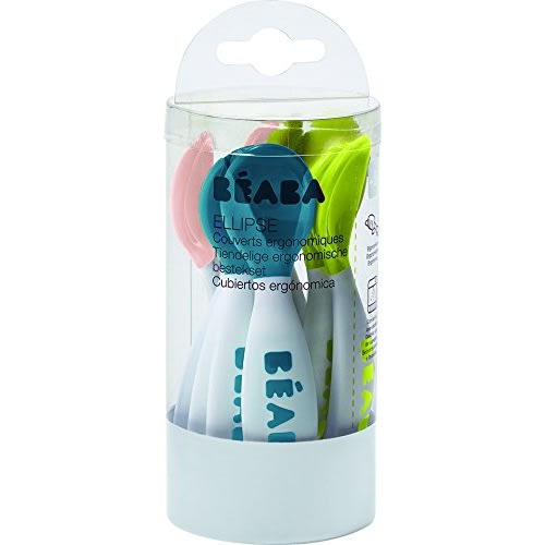 BEABA 2nd Stage Cutlery (Set of 10) - Peacock/Neon