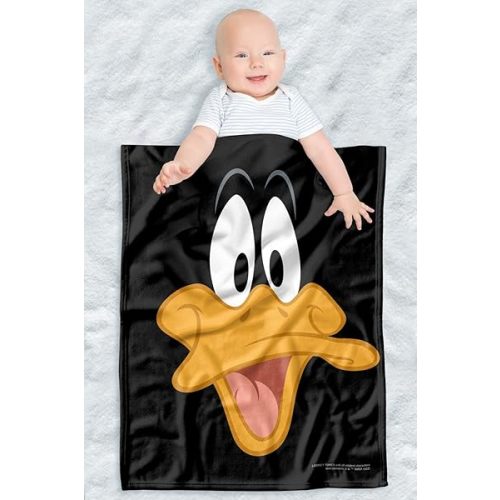 LOGOVISION Looney Tunes Lightweight Baby Blanket, 30"X40", Daffy Face Unisex for Infants Girls & Boys