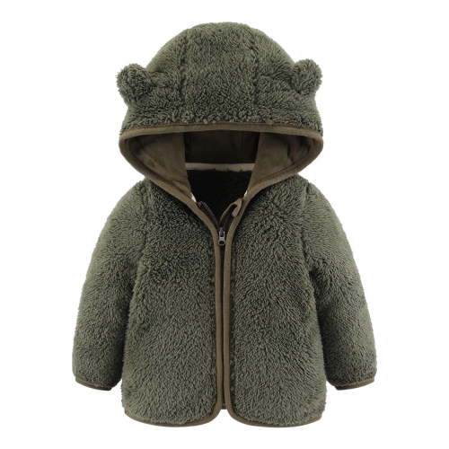 JIUKE Infant Baby Clothes Winter Fleece Zip up Hoodies Jacket Newborn Boys Girls Thick Warm Ear Outwear Coat
