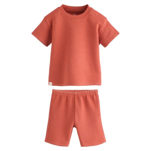 Waffle Knit T-Shirt & Shorts Set, 0-3M