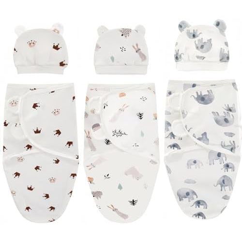 3-Pack Organic Baby Swaddle Sleep Sacks,Nursery Swaddling Blankets,Swaddles for Newborns Infant 0-3 Months