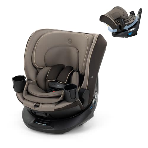 Maxi-COSI Andi 360 Rotating All-in-One Baby Convertible Car Seat, Rear Facing, Forward Facing Infant Toddler Booster, Easy Rotation, Tension System, Harness Adjust, Truffle