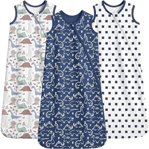 Yoofoss Sleep Sack 6-12 Months 0.5 TOG 100% Organic Cotton 2-Way Zipper