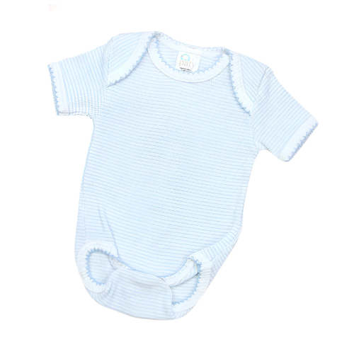 Overlap Shoulder Onesie- Blue