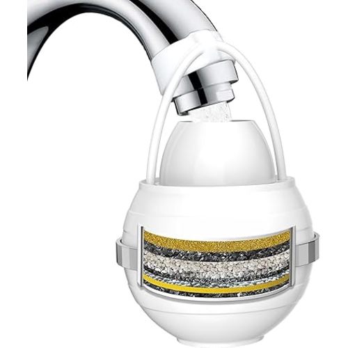 Upgrade Curve Spout Bath filter for Tub,Water Filter for Bathtub Faucet - Hard Water Softener - Remove Contaminants,Chlorine and Fluoride - Improves Skin, Hair and Nails Condition