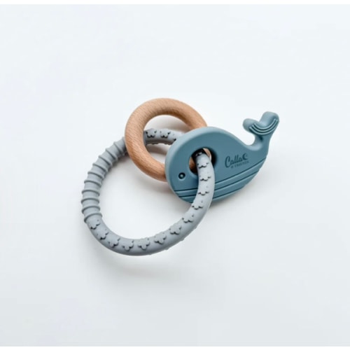Whale Silicone & Beechwood Teether – Calla and Friends